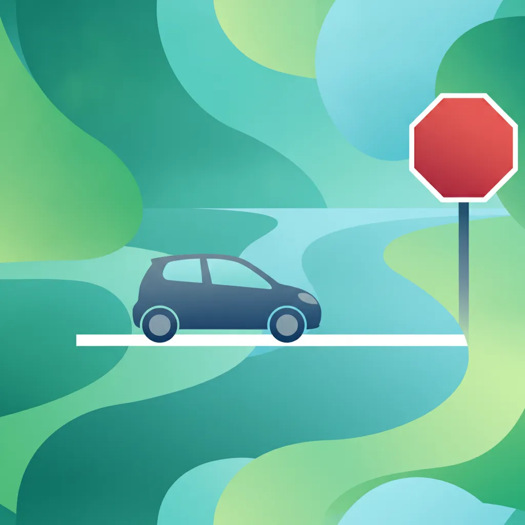Ilustracja dla tematu teorii Przepisy dotyczące znaku STOP