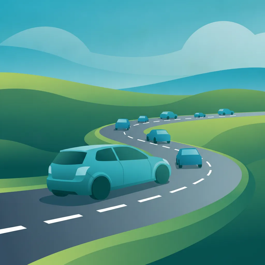 Ilustracja tematu teorii jazdy Wjazd na autostradę dla uczniów w Irlandia