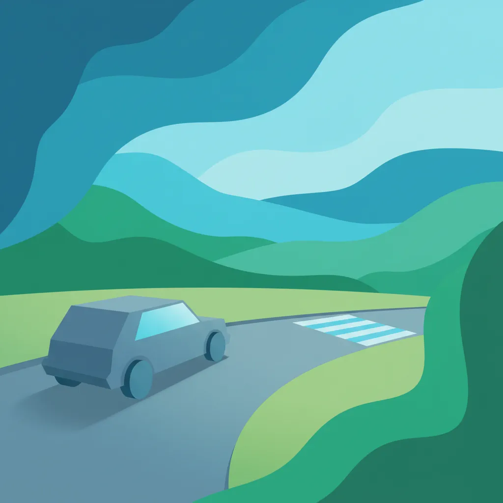 Illustration zum Thema Fahrtheorie Isländische Parkregeln für Lernende in Island