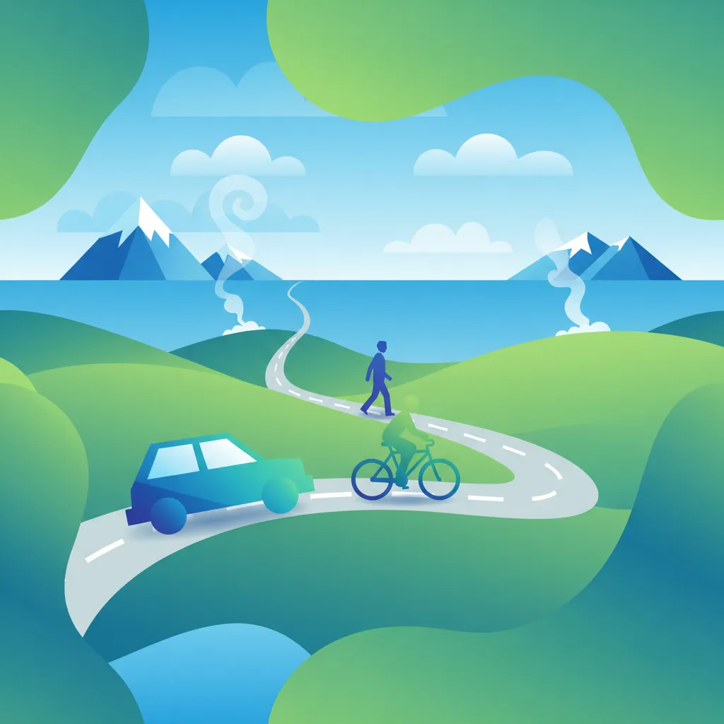 Illustration zum Thema Fahrtheorie Gemeinsame Nutzung der Straße für Lernende in Island