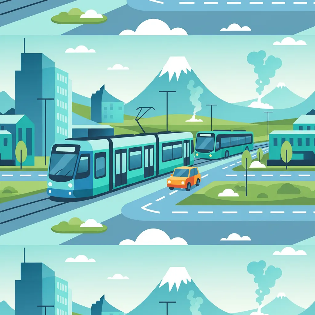 Illustration til emnet kørekortteori Sporvogns- og busfortrinsret for køreelever i Island