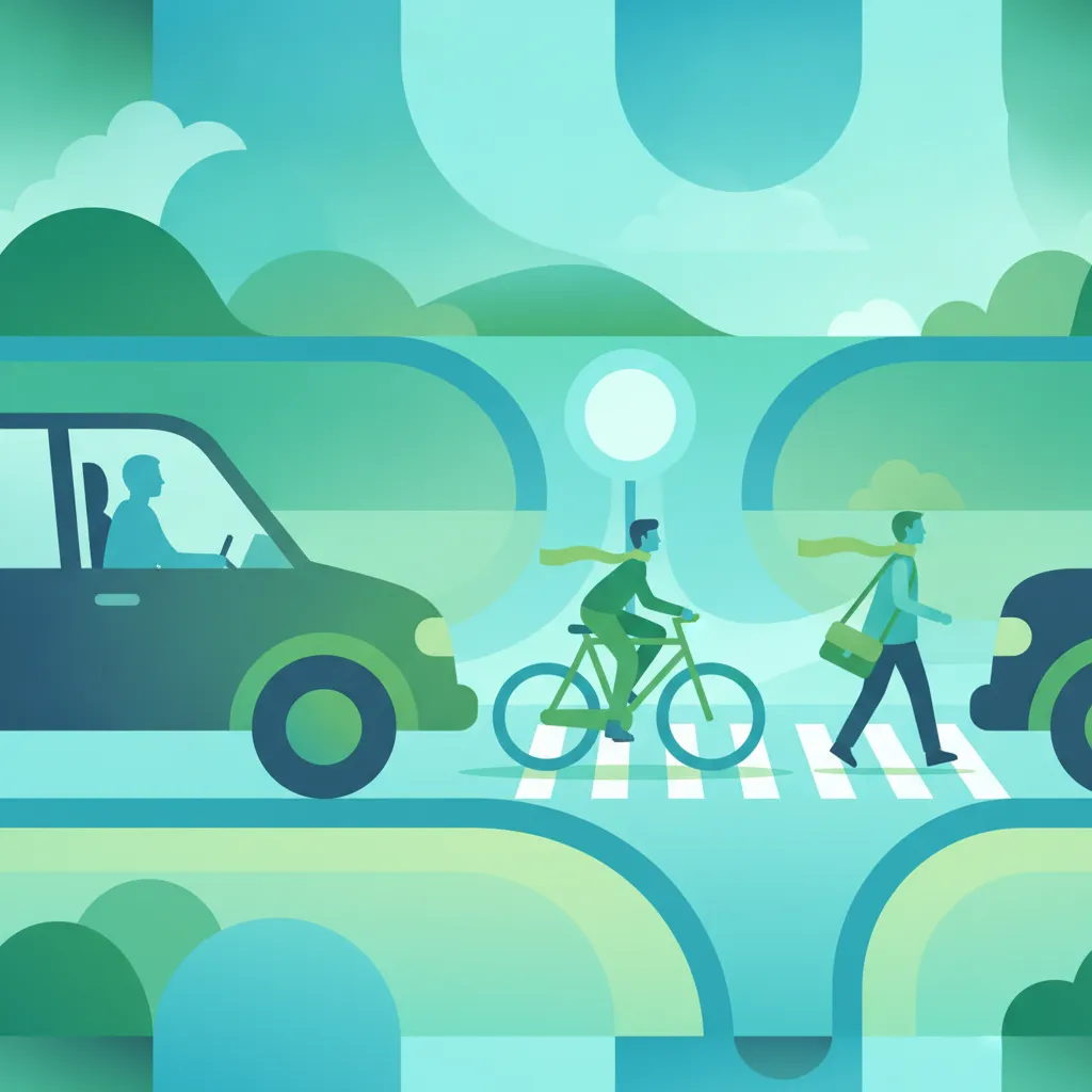 Illustration zum Theoriethema Regeln zum sicheren Teilen der Straße in Italien