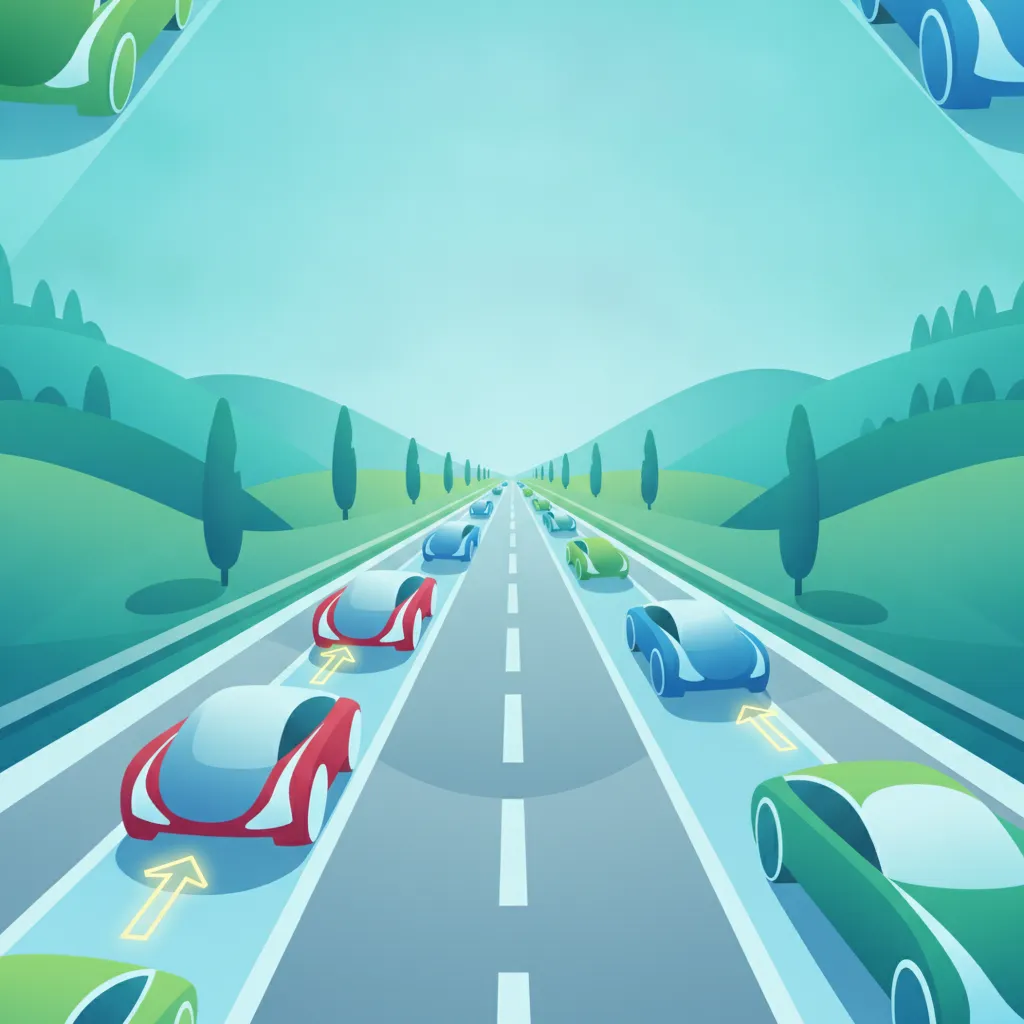 Illustration zum Theoriethema Autobahnauffahrt (Autostrada)