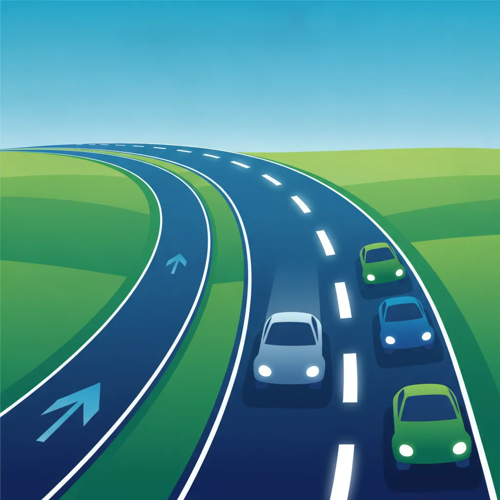 Illustration zum Thema Fahrtheorie Spurdisziplin für Lernende in Italien