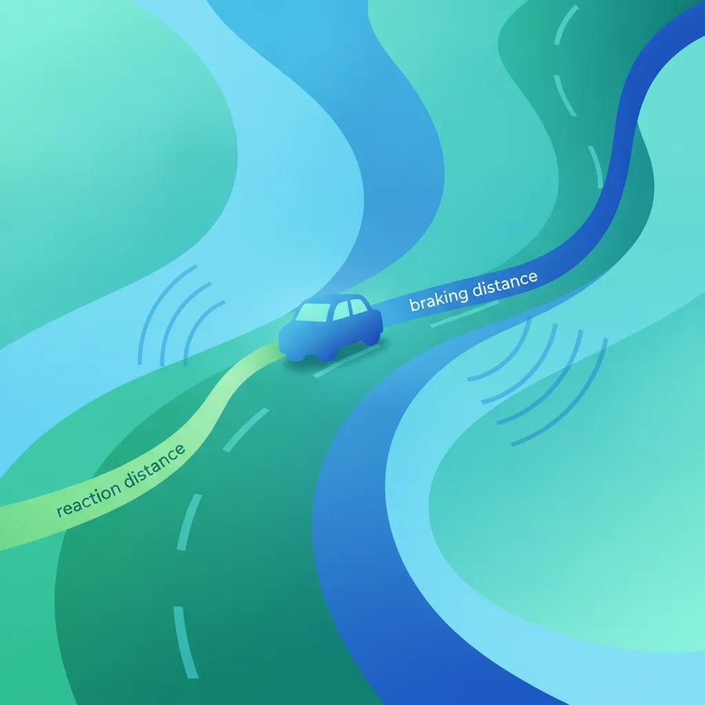 Illustration zum Theoriethema Geschwindigkeit & Anhalteweg