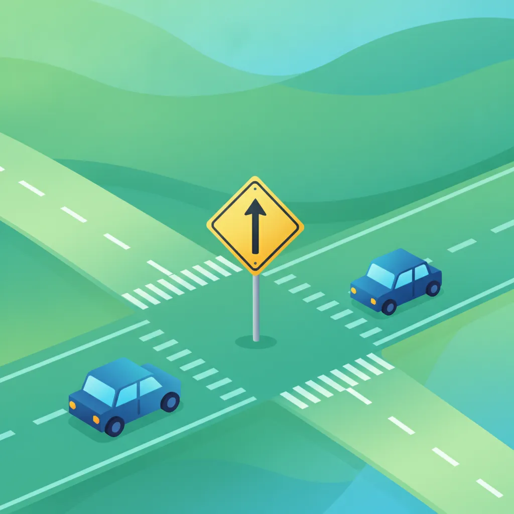 Illustration pour le sujet de théorie du permis Routes prioritaires pour les apprenants de Italie