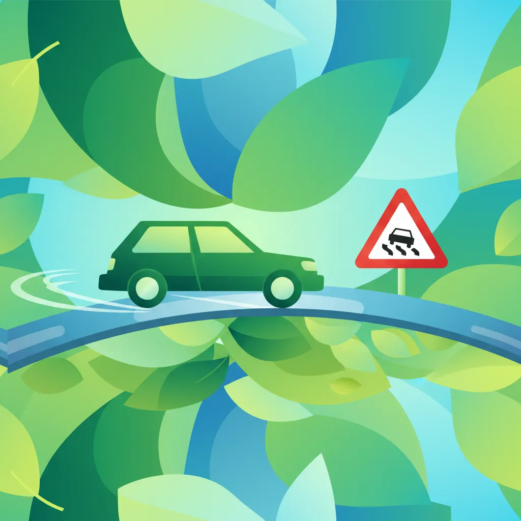 Illustration pour le sujet de théorie du permis Chaussée glissante pour les apprenants de les Pays-Bas