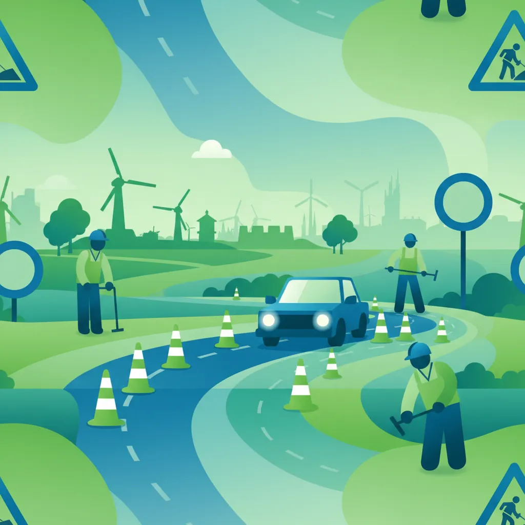 Illustration for the theory topic Road Work Zones