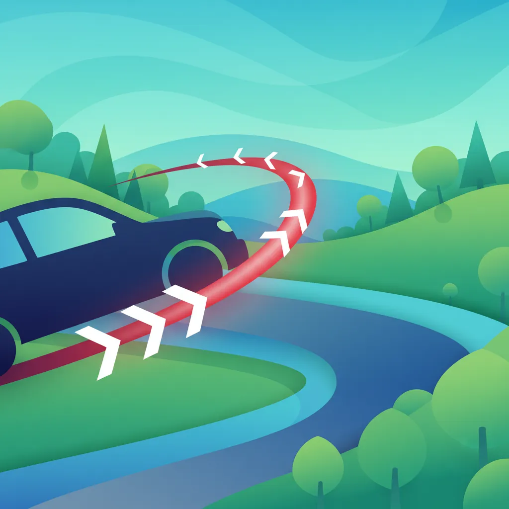Illustration zum Thema Fahrtheorie Bremsweg für Lernende in die Niederlande