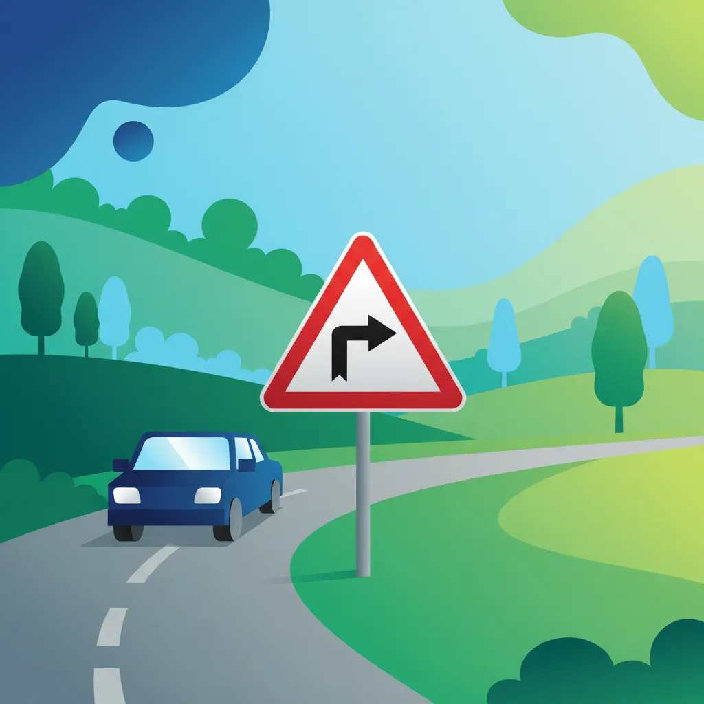 Illustration pour le sujet de théorie du permis Panneaux de danger pour les apprenants de les Pays-Bas