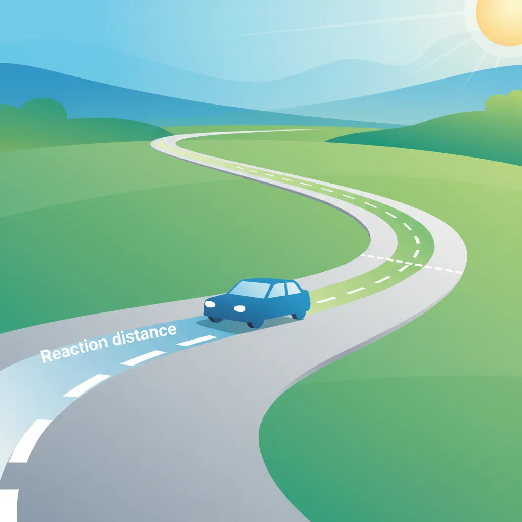 Illustration pour le sujet théorique Vitesse et distance d'arrêt