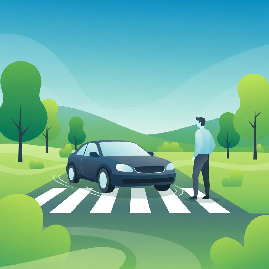 Illustration zum Thema Fahrtheorie Niederländische Fußgängerüberwege für Lernende in die Niederlande