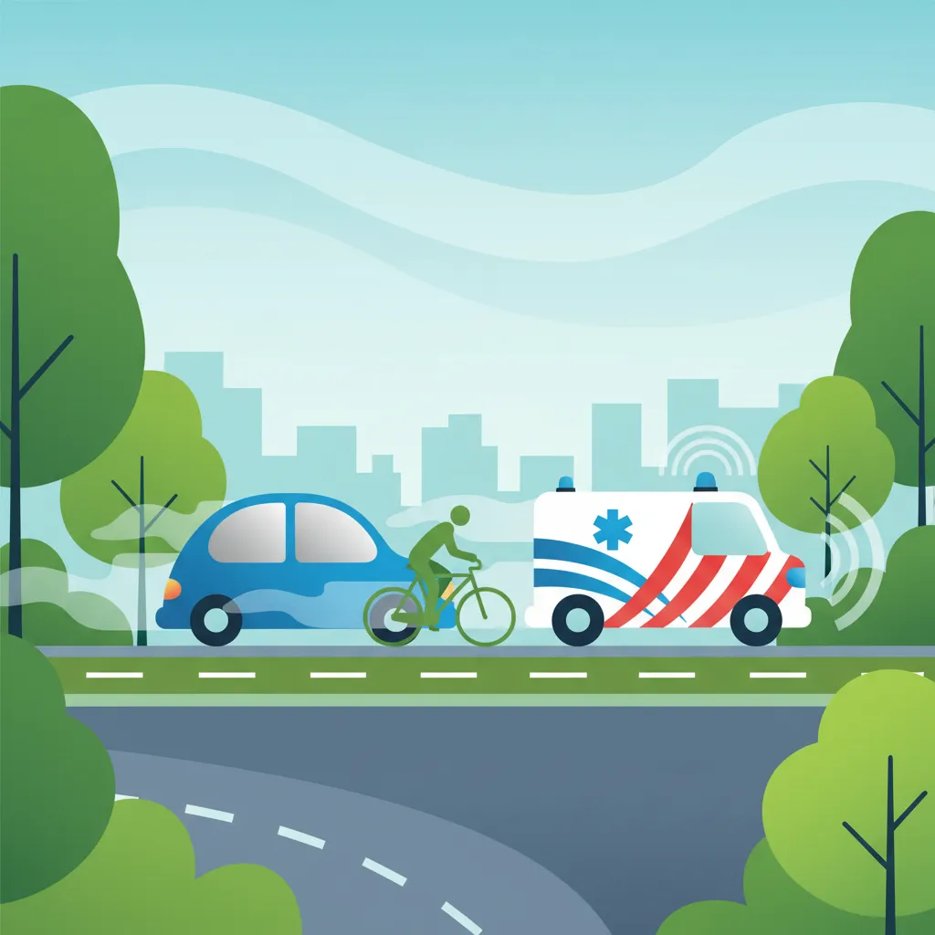 Illustration pour le sujet de théorie du permis Priorité des véhicules d'urgence pour les apprenants de les Pays-Bas