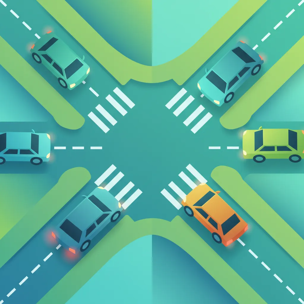Illustration pour le sujet de théorie du permis Intersections non contrôlées pour les apprenants de les Pays-Bas