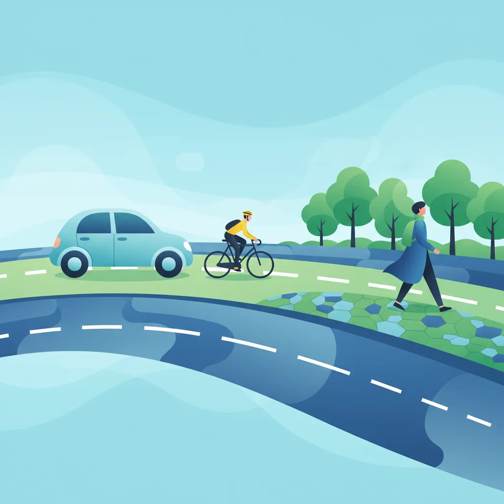 Illustration zum Theoriethema Sicheres Teilen der Straße