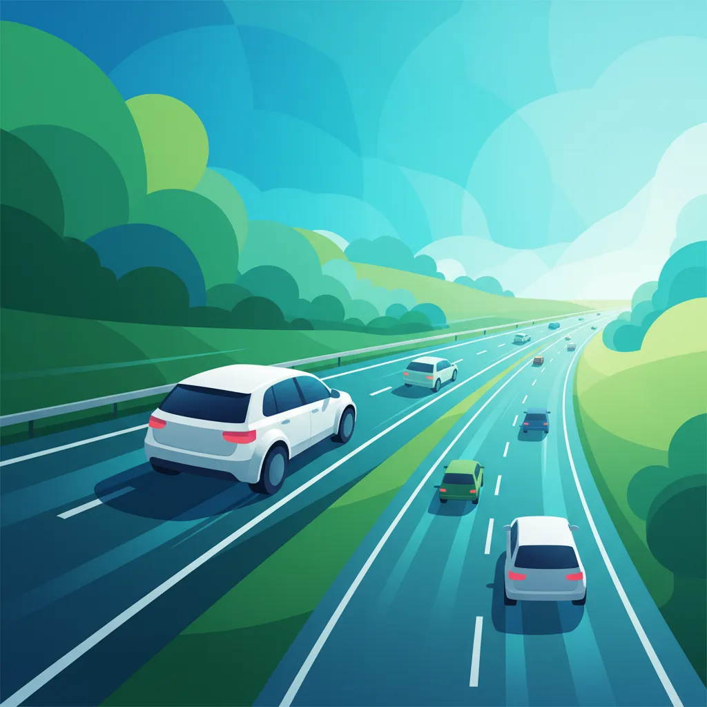 Illustration zum Theoriethema Autobahnauffahrt
