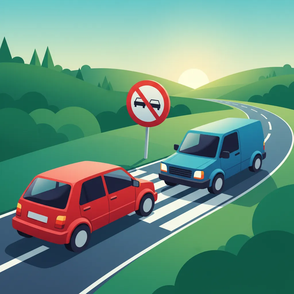 Illustration zum Thema Fahrtheorie Überholregeln & Sicherheit für Lernende in Polen