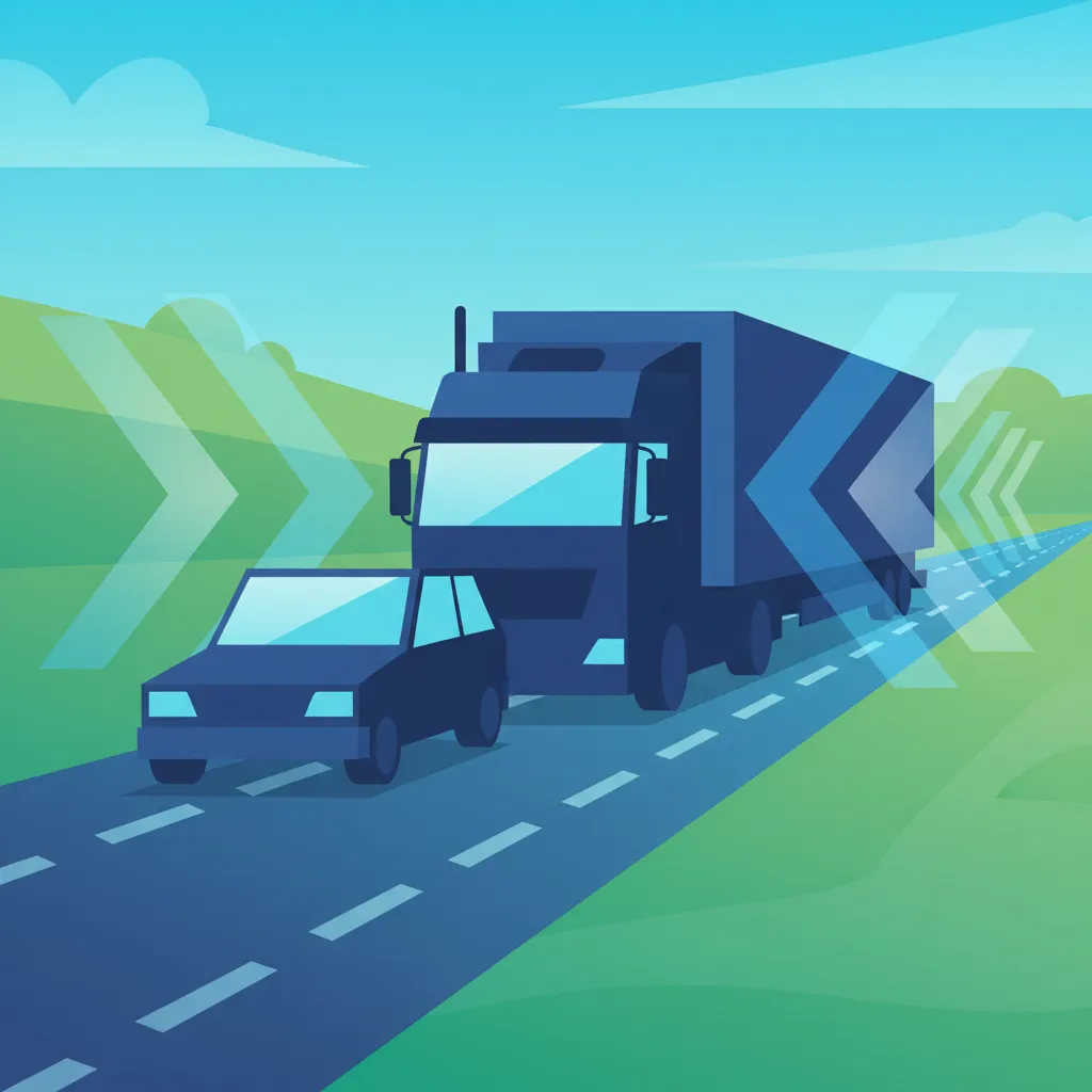 Illustration pour le sujet de théorie du permis Distance de sécurité pour les apprenants de Pologne