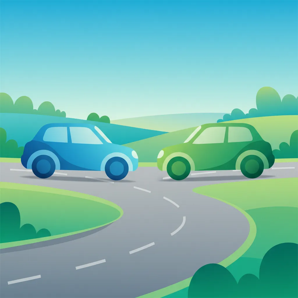 Illustration zum Thema Fahrtheorie Vorfahrtsregeln für Lernende in Schweden