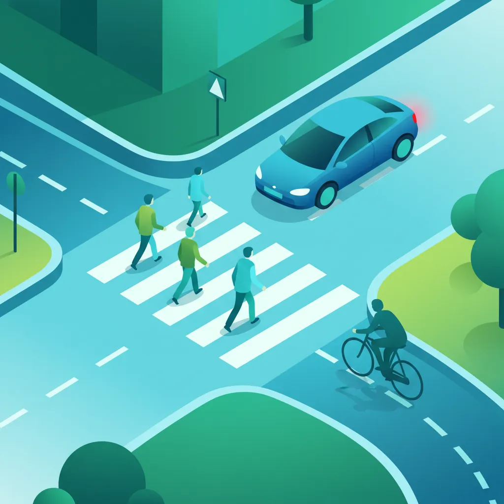 Illustration zum Thema Fahrtheorie Sicher abbiegen für Lernende in Schweden