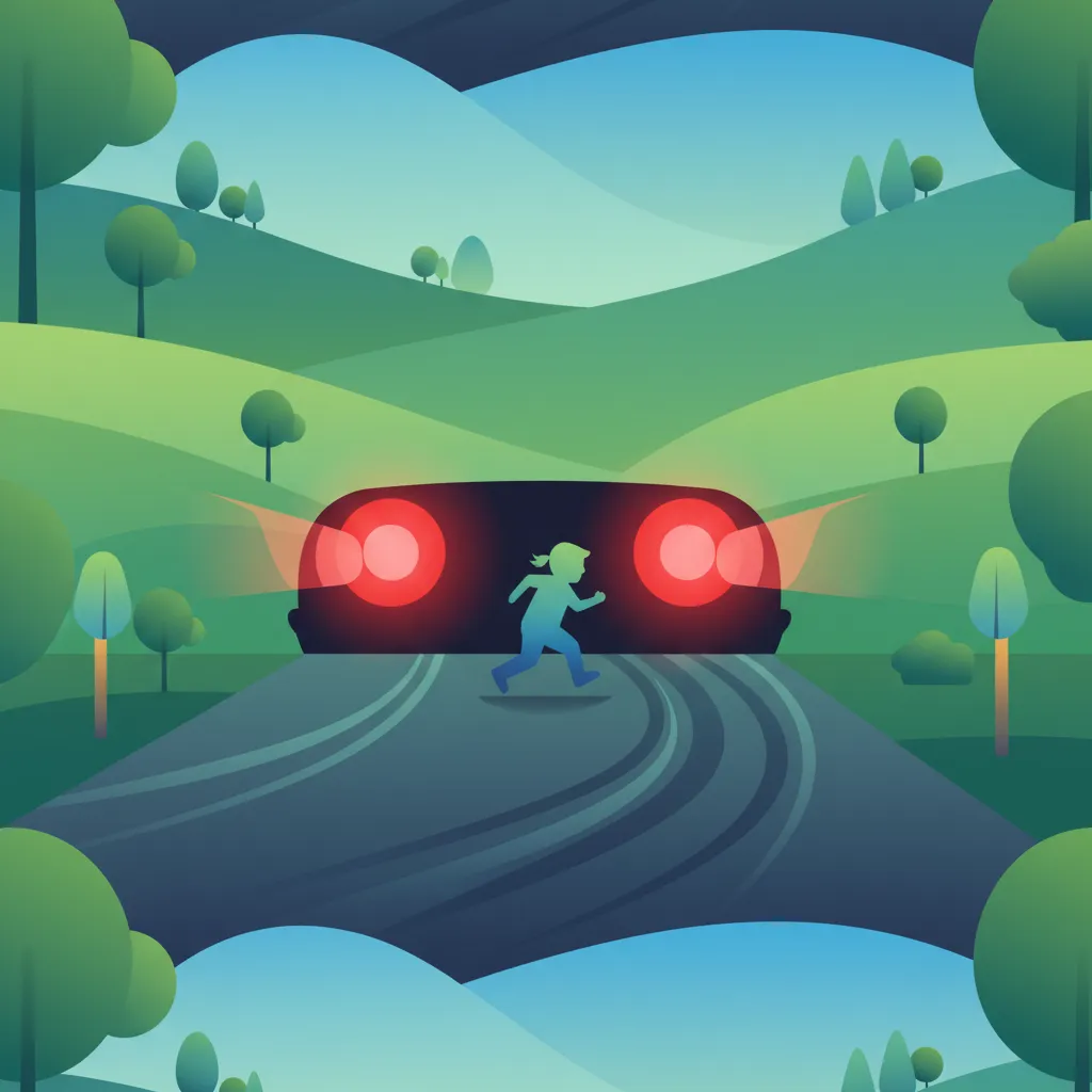 Illustration zum Thema Fahrtheorie Notbremsung & ABS für Lernende in Schweden
