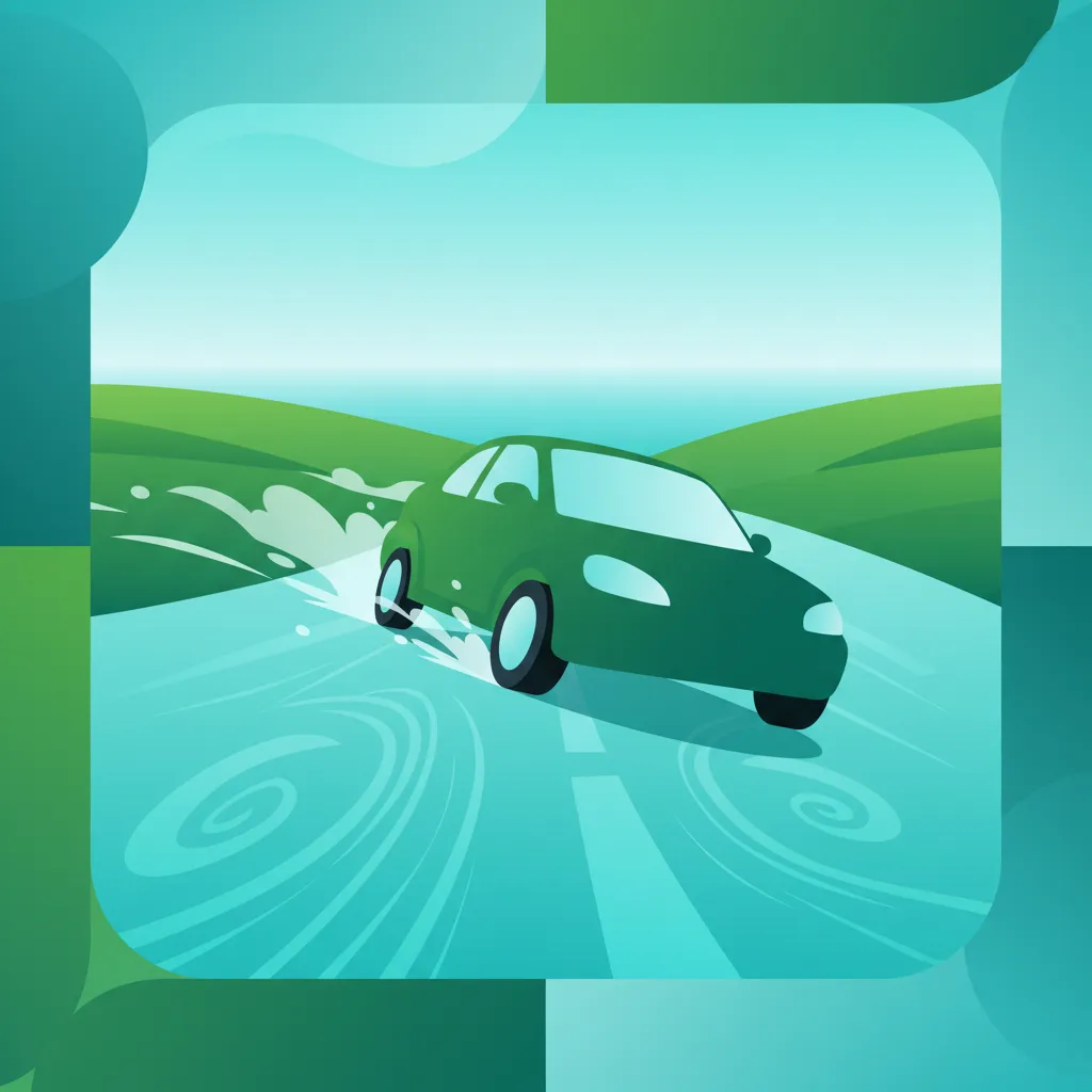Illustration zum Thema Fahrtheorie Rutschige Straßen & Traktion für Lernende in Schweden