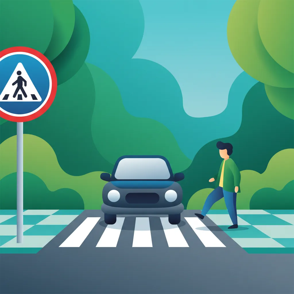 Illustration pour le sujet théorique Règles de priorité des piétons