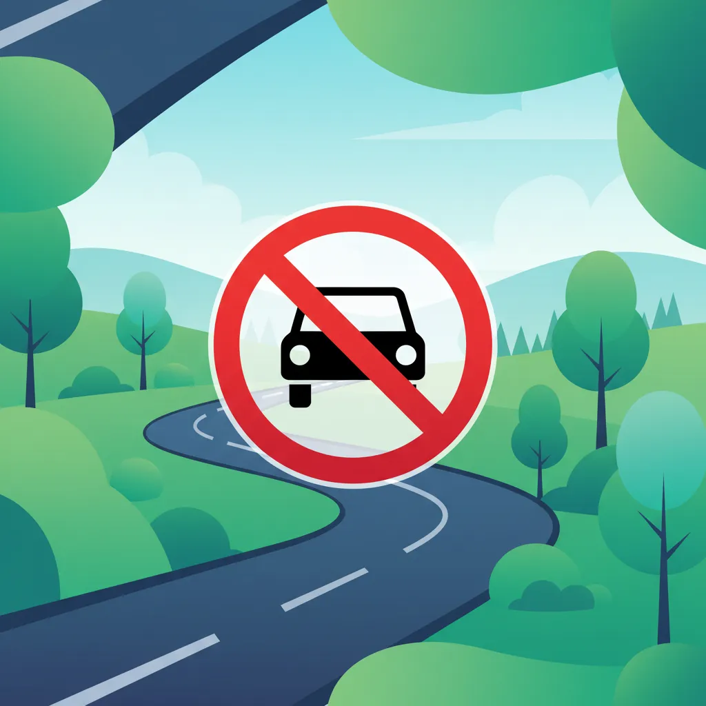 Illustration zum Thema Fahrtheorie Verbotsschilder erklärt für Lernende in Schweden