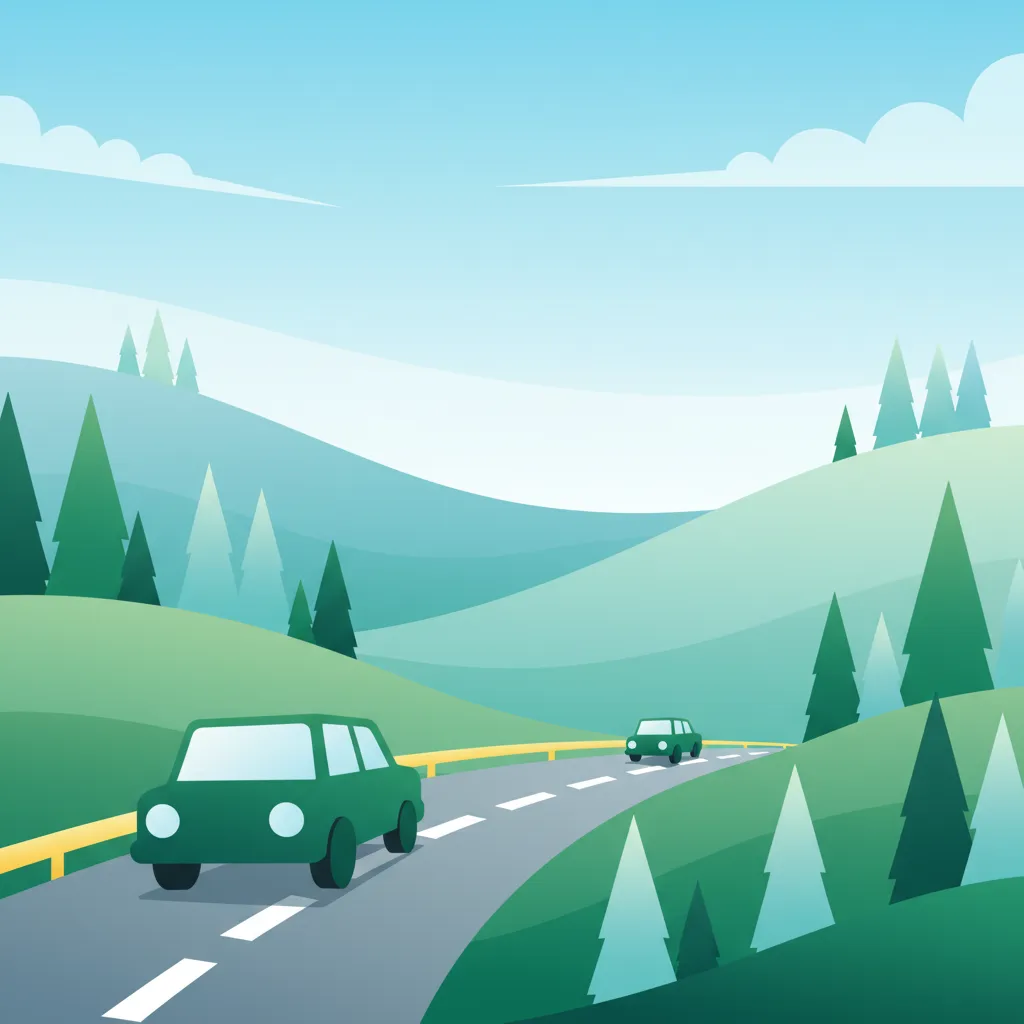 Illustration zum Thema Fahrtheorie Abstand zum vorausfahrenden Fahrzeug für Lernende in Schweden