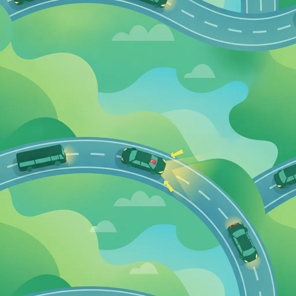 Ilustracja dla tematu teorii Kierunkowskazy i sygnalizacja