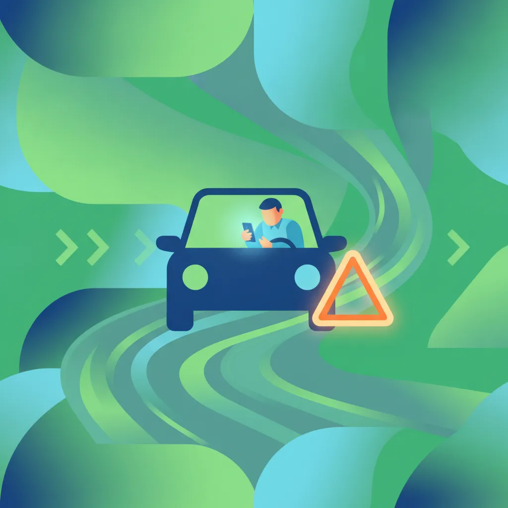 Ilustracja dla tematu teorii Rozproszenie uwagi przez telefon komórkowy