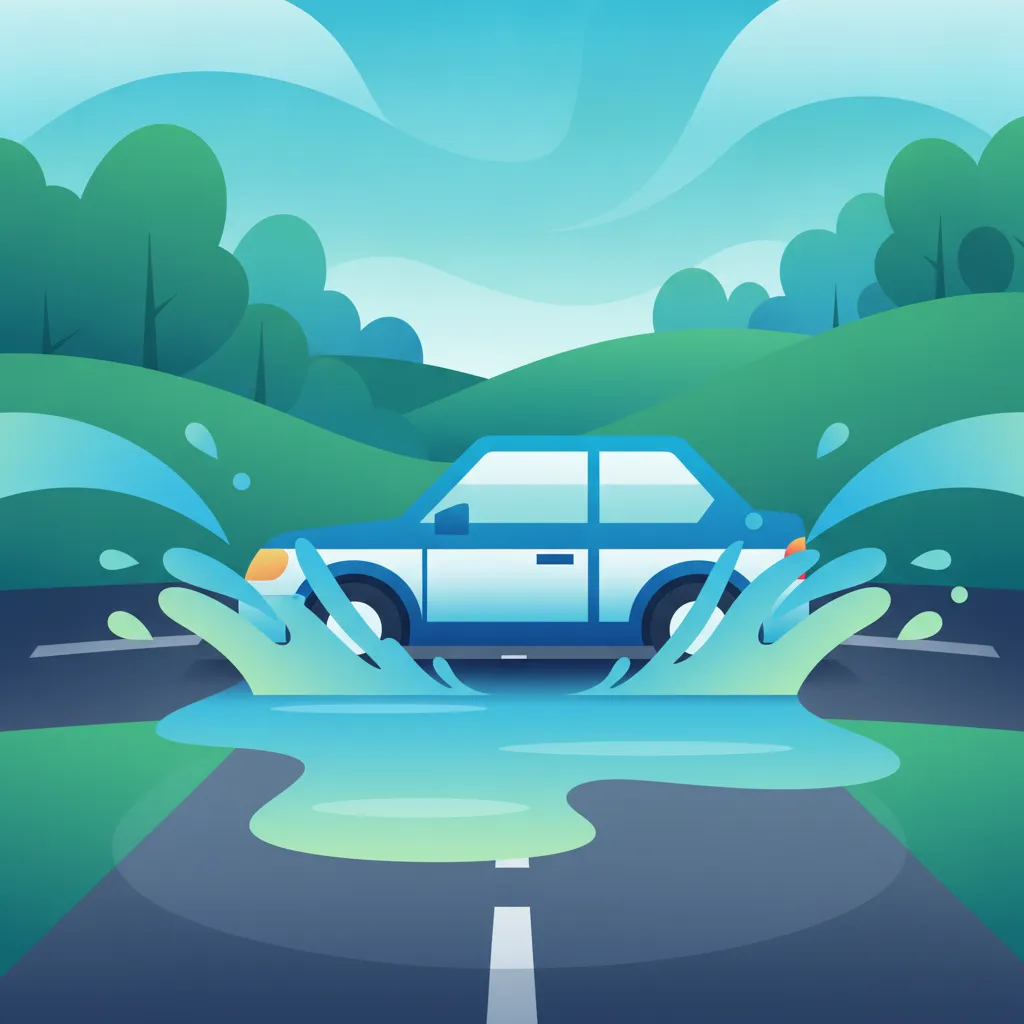 Illustration for the theory topic Slippery Road Safety