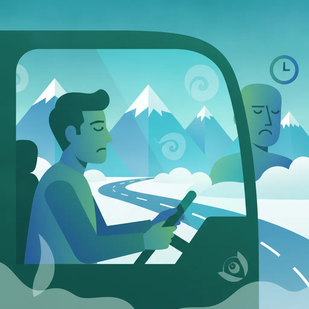 Wetter, winterliche Bedingungen, Müdigkeit, Fahrplattendruck und Fahrgastreaktionen-Einheitsbild