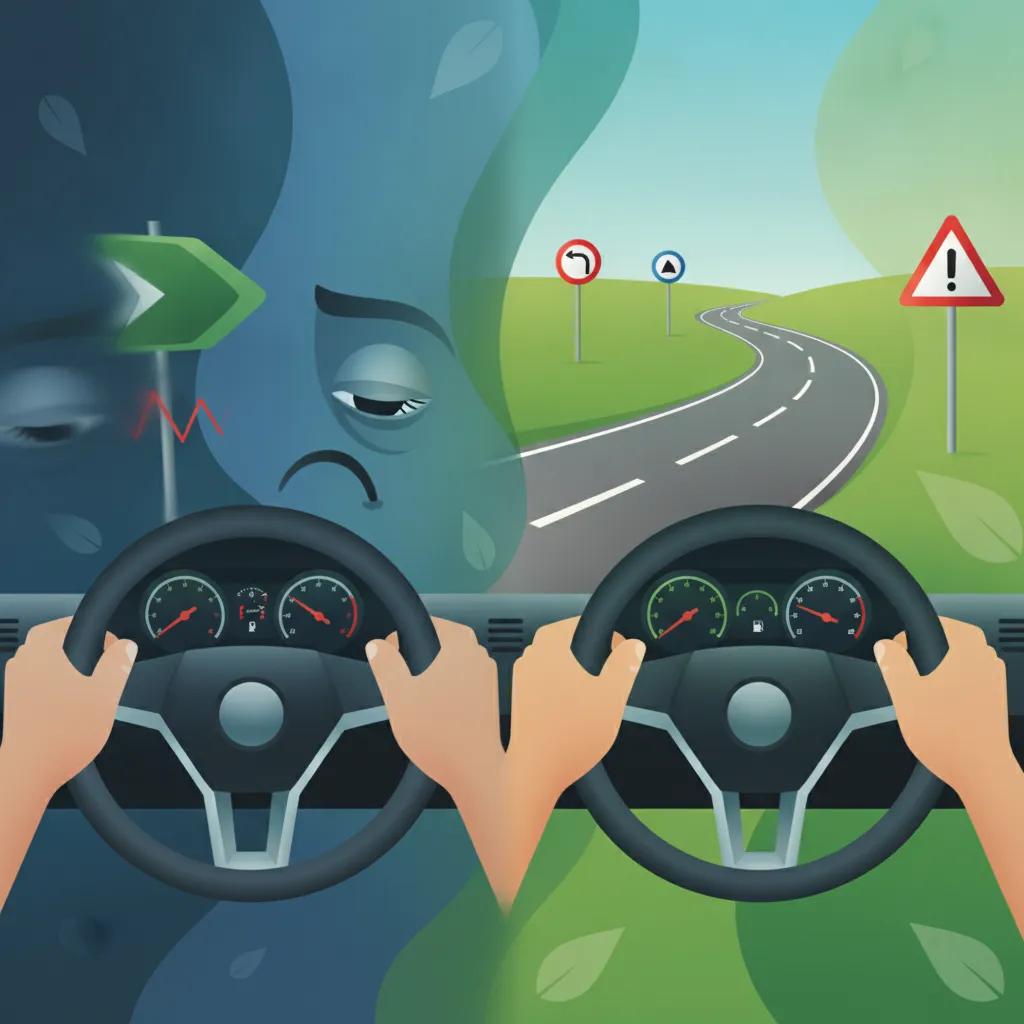 Alkohol, Drogen, Müdigkeit, Strafen, Notfälle und verantwortungsvolles Fahren-Einheitsbild