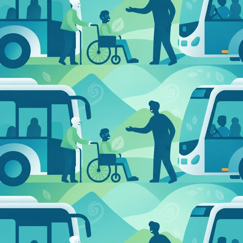 Sicherheit, Komfort, Barrierefreiheit und Verhalten von Fahrgästen-Einheitsbild
