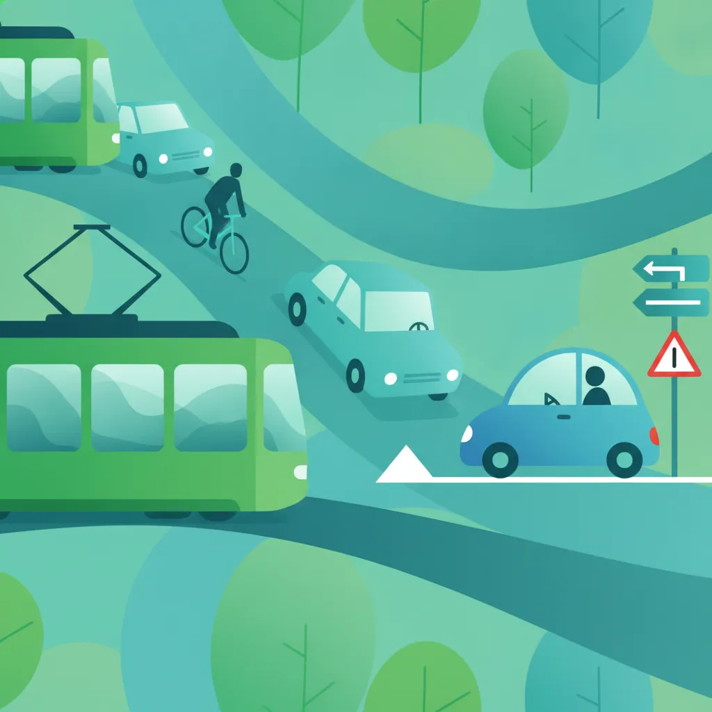 Vortrittsregeln, Vorfahrt, Kreuzungen, Kreisverkehre und Bahnübergänge-Einheitsbild