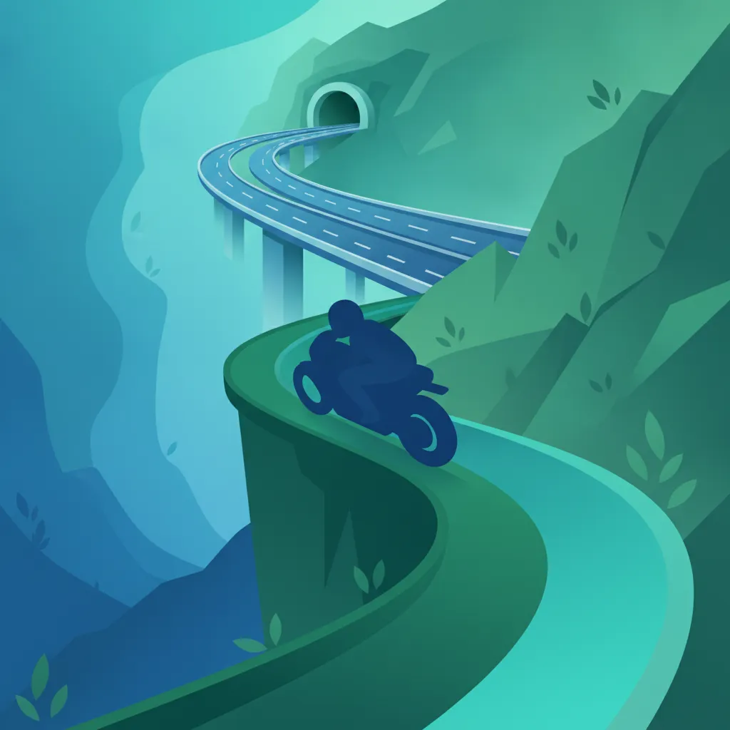 Ländliche Straßen, Alpenpässe, Autobahnen, Tunnel und komplexer Verkehr-Einheitsbild