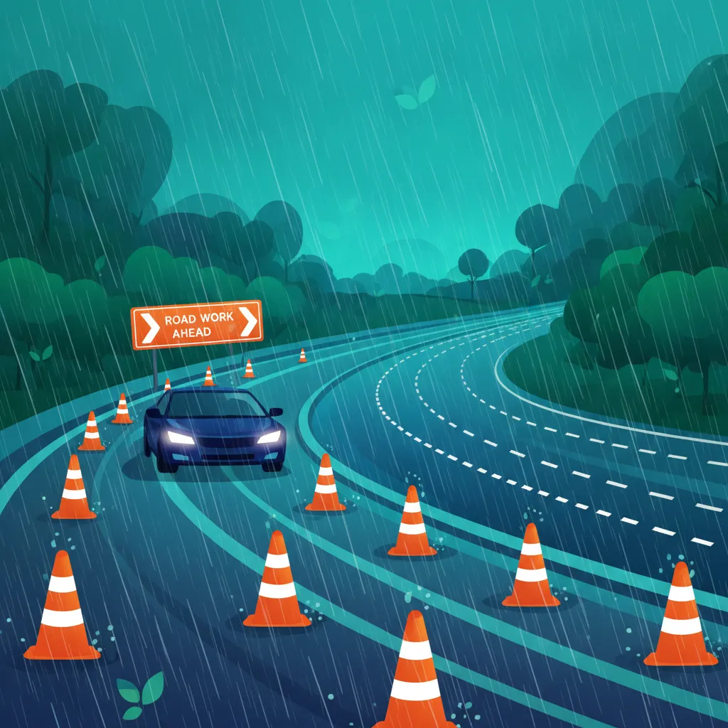 Image de l'unité Météo, conduite de nuit, autoroutes, routes de campagne et travaux