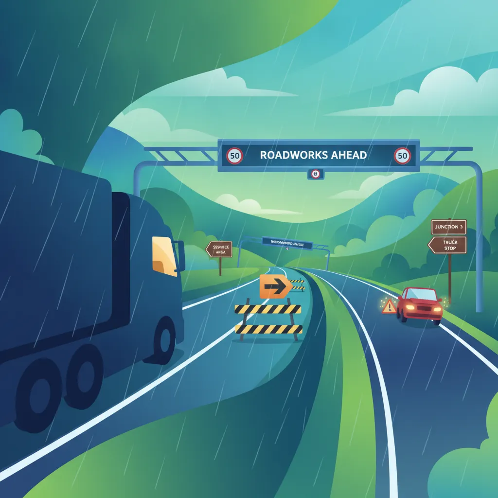 Grafika modułu Warunki pogodowe, autostrady, drogi wiejskie, roboty drogowe i sytuacje awaryjne