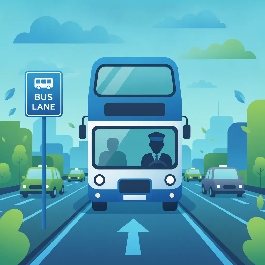 Znaki, zasady ruchu autobusów, ograniczenia, przystanki i orientacja na trasie