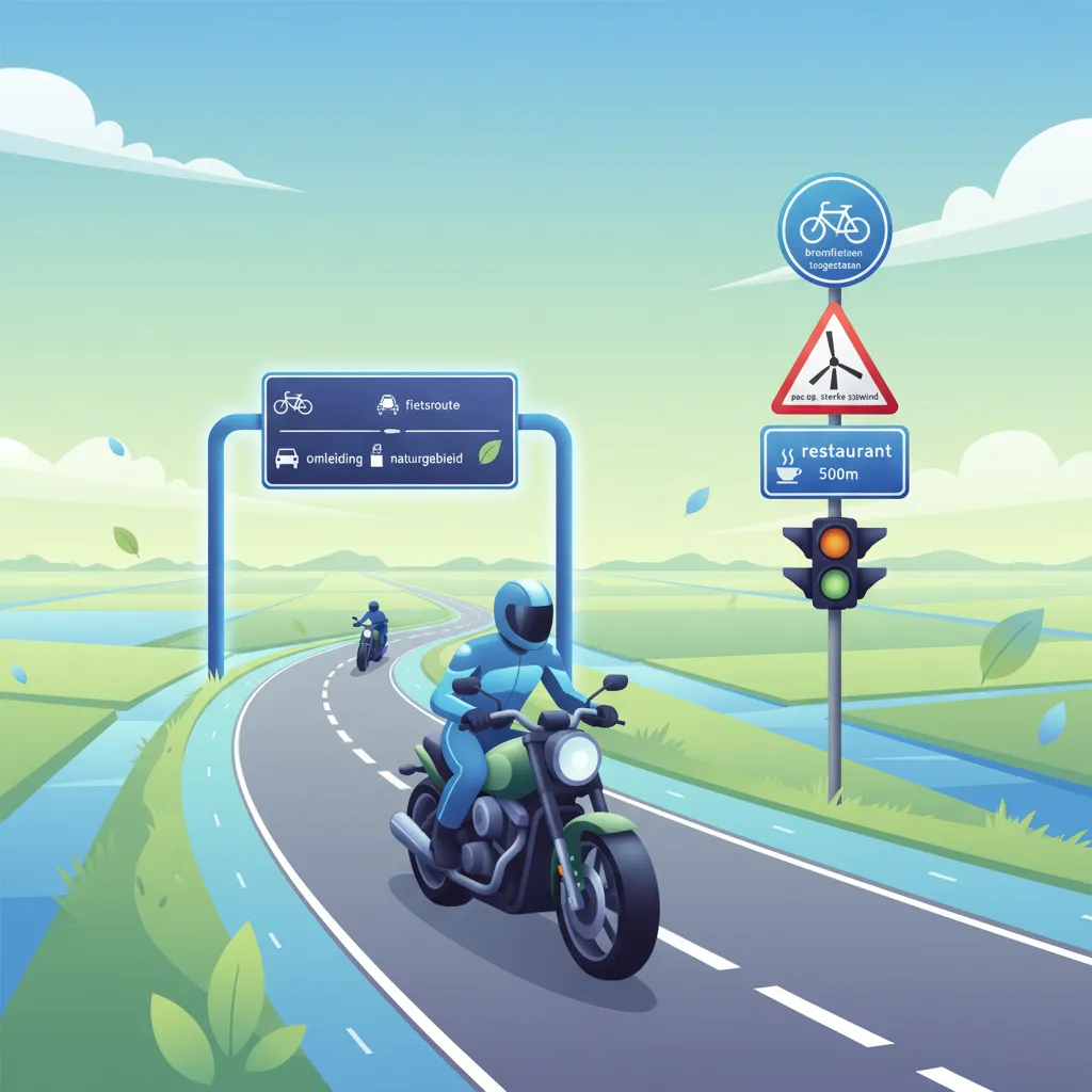 Verkehrszeichen und Signale für Motorradfahrer