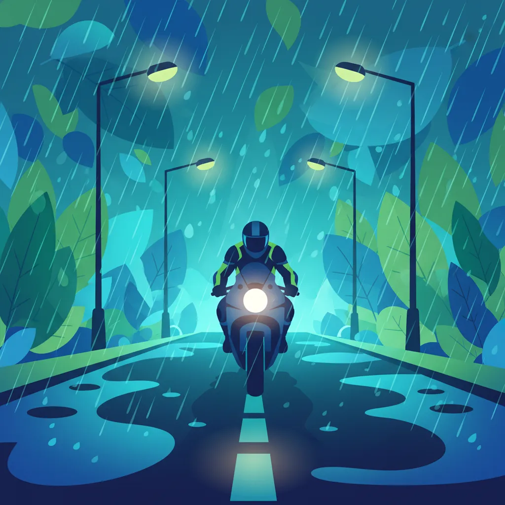 Fahren bei widrigen Wetter- und Nachtbedingungen-Einheitsbild