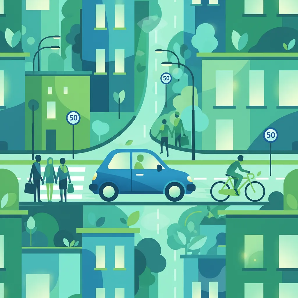 Innerstädtisches und Wohngebiet-Fahren-Einheitsbild