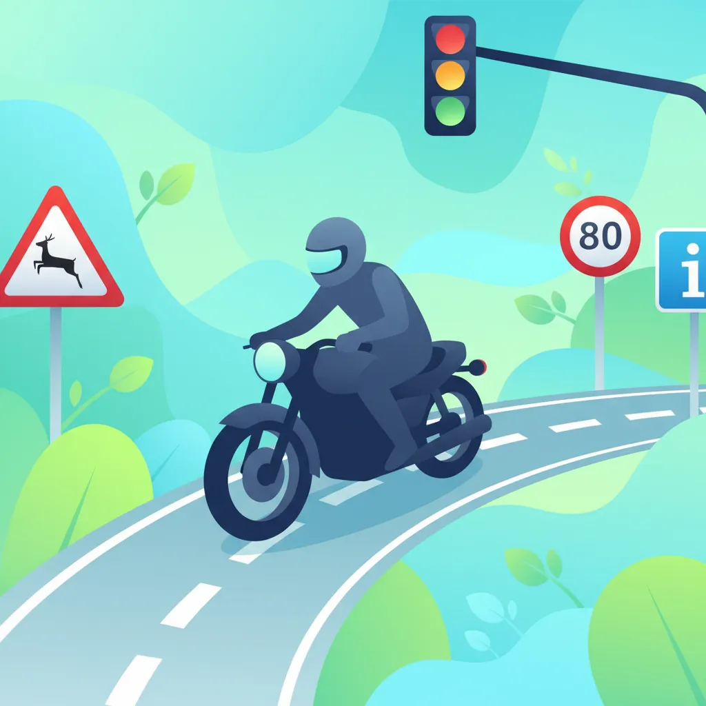 Obraz przeglądu jednostki Szwedzkie znaki drogowe i sygnały dla motocyklistów